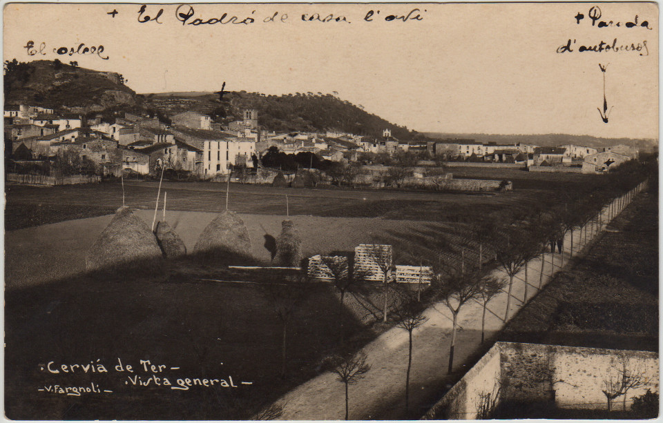 Vista de Cervià, al voltant de 1925.