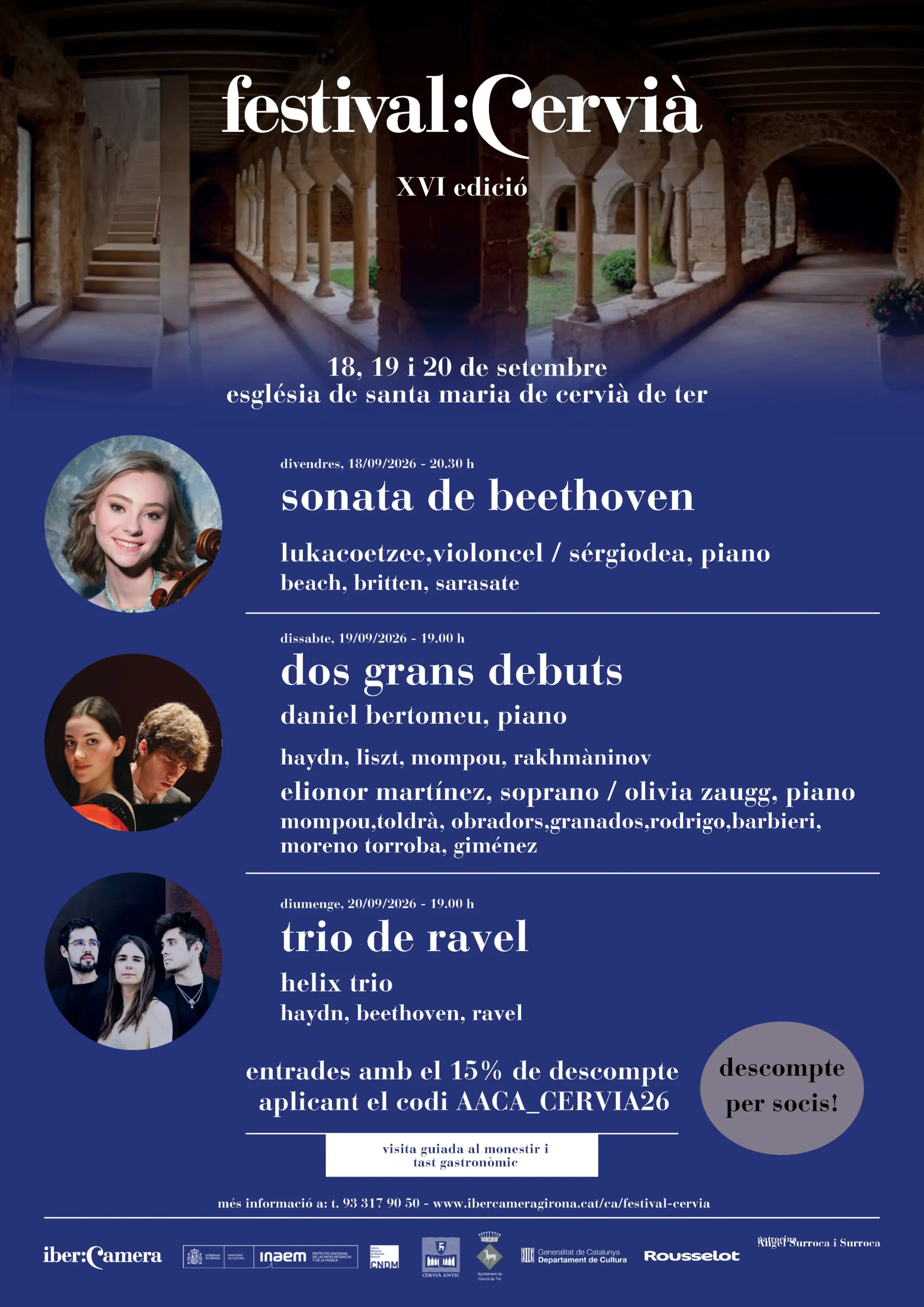 XVI Festival de Cervià - DESCOMPTES PER SOCIS